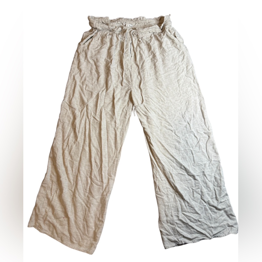 Blu Pepper Beige Harem Pants Linen Blend Size Large